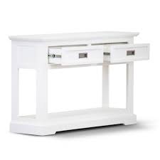 Console table can be used for placing family photos, flowers, books or a mirror. Coastal Console Table 2 Drawer Brushed White Moorabbin Home Furnishers