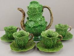 Palissy Ware Majolica Pottery Tea Set Tea Pots Majolica Pottery Tea