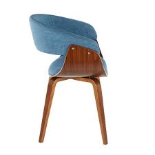 Get the best deals on walnut dining chairs. Lumisource Vintage Walnut And Blue Mod Dining Accent Chair Ch Vmonl Wlbu The Home Depot