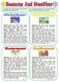 Seasons And Weather English Esl Worksheets For Distance Learning And Physical Classrooms In 2020 Weather Worksheets Weather Vocabulary Learn English