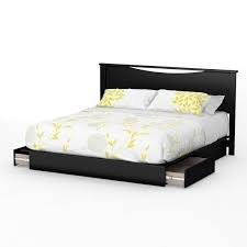 Nordlibed frame with storagearticle number:303.498.57this product has multiple packages. Full Queen King Size Black Wooden Platform Bed Frame 2 Under Bed Storage Drawers Ebay