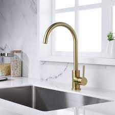 Gappo gold is the best solid brass kitchen faucets available in the solid brass construction with a classic gold finish. Classic Brass Kitchen Sink Faucet Brushed Gold Color Brass Kitchen Sink Brushed Brass Kitchen Faucet Gold Kitchen Faucet