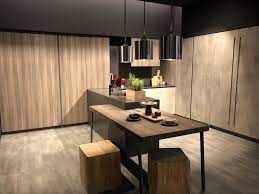 A marble top dining table is positioned in a kitchen beside an island and paired with vintage oak dining chairs. Stefan Gheorghe On Twitter Kitchen Island Design Ideas With Table Extension For An Amazing Dining Experience Homeditcom Eurocucina Salonedelmobile Isaloniofficial Https T Co Nalwvxcake