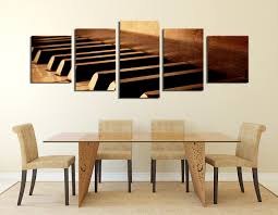 5 Piece Large Canvas Panoramic Artwork Music Canvas Art Prints Musical Instrument Canvas Photography Brown Huge Canvas Art Piano Key Wall Decor Apply with a large brush and horizontal sweeping strokes, starting out dark and gradually fading near the bottom. 5 piece large canvas panoramic artwork music canvas art prints musical instrument canvas photography brown huge canvas art piano key wall decor