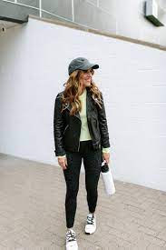 4 Ways To Style A Leather Jacket Rachel Hollis Jackets Leather Jacket Lounge Wear