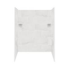Style Selections White Carrara Shower Wall Surround Panel Kit Common 36 In X 60 In Actual 36 In X 60 Shower Wall Kits Shower Wall Shower Walls Surrounds