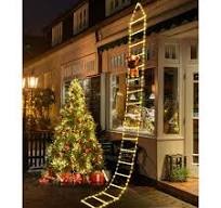 Christmas Decorations LED Ladder Lights with Climbing Santa Claus - Outdoor  Christmas Decorative Lights - 3M, Warm White