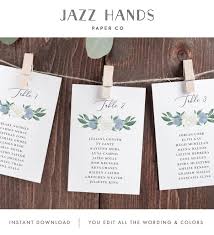 Wedding Seating Chart Cards Template With Dusty Blue And