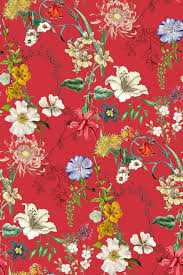 Seamless red floral pattern, red background with a yellow swirls decoration, download in two resolutions. Red Sangria Floral Wallpaper Pattern Wallpaper Pattern Art