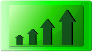 Sales Graph Clipart Image Arrows On A Green Chart Showing