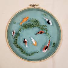 Biological Organization From Smallest To Largest That The Students Can Expect To Find At The Pond My Koi Pond With Duckweed I Hand Embroidered Somethingimade In 2020 Embroidery And Stitching Embroidery Art Hand Embroidery Patterns