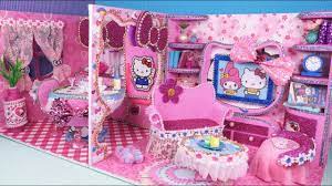 Diy Miniature Hello Kitty Dollhouse Kitchen And Living Room Decor Doll Crafts Part2 Youtube Doll Crafts Barbie Dolls Diy Diy Hello Kitty