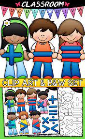 Math Symbols Kids Clip Art B W Set Includes 7 Math Symbols Plus Sign Addition Symbol Minus Sign Subtra Math Cartoons Kids Clipart Math Games For Kids