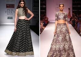 Off shoulder lehenga crop top looks absolutely stunning and an elegant piece of garb to pair with the lehenga. How To Wear A Crop Top Bridal Lehenga Sari For Every Body Type Wedmegood