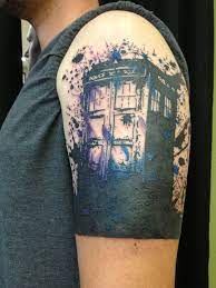 a work in progress i plan to have a dalek added in the same style and tom baker s 4th doctor scarf with the w doctor who tattoos tardis tattoo baker tattoo