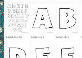 All the alphabet flashcards include the uppercase and lowercase letters, an image, and the name of the. Printable Bubble Letters Alphabet Printable Bubble Letters Abc Coloring Pages Bubble Letters