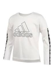 Adidas Black And White Long Sleeve Shirt Adidas Girls 7 16 Long Sleeve High Low Logo T Shirt Adidas Girls High Logo Long Longs Adidas Girl Tshirt Logo Long Sleeve Shirts