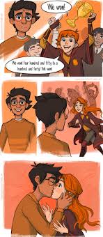 Harry And Ginny Kiss Part 1 Harry And Ginny Harry Potter Comics Harry Potter Ginny