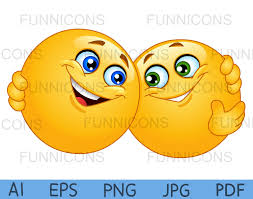Clipart Of Hugging Emojis Vector Illustration Ai Eps Png Pdf And Jpg Files Included Digital Files Instant Download Emoji Design Smiley Face Gifts Emoji Gifts
