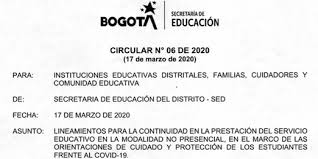 Conozca los artículos, fotos de actualidad y muchos más.¡visítenos! Secretaria De Educacion De Bogota On Twitter Circular 06 De 2020 Instrucciones De La Secretaria De Educacion Del Distrito Sobre El Desarrollo De Actividades Academicas Y Pedagogicas No Presenciales Y El Programa