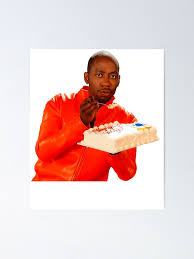 Music Vintage New Girl Winston Eating Birthday Cake Gifts Music Fan Poster
