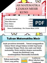 Sebelum mengenal tulisan di mesir kuno ditemukan peninggalan tertulis berupa. Sejarah Matematika Pdf