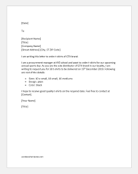 T Shirt Order Letter Samples Word Excel Templates
