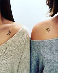 Sun And Moon Tattoo Sister Tattoo Collar Bone Tattoo Small Sister Tattoo Designs Friend Tattoos