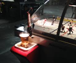 Best Bubble Hockey Table Ever Built It Automatically Pours The Perfect Beer To The Winner Of The Game Hockey Hockey Man Cave Hockey Games