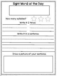 Free Kindergarten Morning Work Sample By Sweet For Kindergarten Kristina Harrill T Word Work Kindergarten Sight Words Kindergarten Kindergarten Morning Work