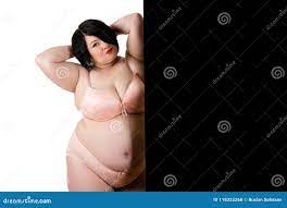 Charming Fat Woman with Big Breasts on Black and White Background Stock  Photo - Image of hairstyle, makeup: 118325268