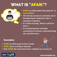 Ad by doing english with julian northbrook. Afaik Meaning What Does Afaik Mean Useful List Of Social Media Acronyms Love English
