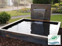 Komplettwasserspiel Modell Lugano Sinemus Gmbh Wassertechnik Terrassenbrunnen Wasserbecken Pumpenschacht