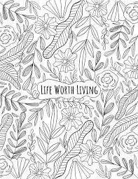 Life Worth Living Dbt Coloring Page Etsy In 2021 Coloring Pages Love Coloring Pages Coloring Pages Inspirational