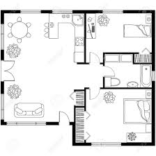 Plancha metacrilato blanco o negro 5 mm de espesor cortada a las dimensiones y forma requerida por el cliente. Plan Arquitectonico En Blanco Y Negro De Una Casa Diseno Del Apartamento Con Los Muebles En La Vista De Dibujo Con Cocina Y Bano Sala De Estar Y Dormitorio Ilustraciones Vectoriales Clip