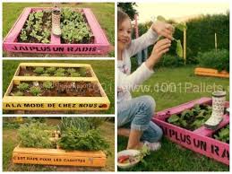 Pallet As Mini Planters Mini Potager En Palettes Potager Palettes Jardinage Enfants Et Palette Jardin
