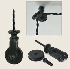 I have a pendant ceiling light that requires a hook. Vintage Style Black Metal Hanging Pendant Light Lamp Ceiling Hook Screw Pulley Pulley Light Plastic Clamps Pendant Light Cord
