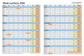This page show you all week numbers 2021 with start date and end date of each week. Excel Calendar With Week Numbers