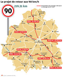 En 2013, le conseil national de la sécurité routière a démontré que réduire la vitesse maximale autorisée sur les routes à double sens sans séparateur central pourrait sauver au moins 300 vies chaque année. Indre La Carte Du Projet De Retour Aux 90 Km H