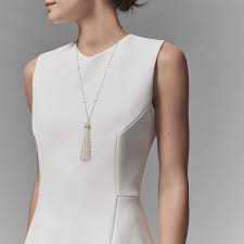 Paloma Picasso Olive Leaf Pearl Tassel Necklace In Sterling Silver Modeli
