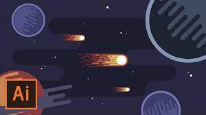 illustrator tutorial space flat landscape flat design for beginners illustrazione