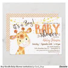 Pin By Weddings Invitations Station On Safari Baby Shower Invitations In 2021 Giraffe Baby Shower Invitations Baby Shower Giraffe Animal Baby Shower Invitations