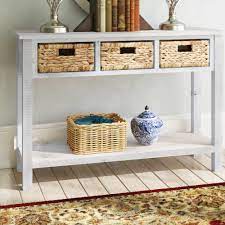 Is crafted from sturdy wood with a stylish gray finish. Highland Dunes Doerr 43 25 Solid Wood Console Table Reviews Wayfair