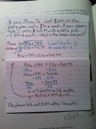 System Of Linear Equations In Slope Intercept Form Plus Break Even Point Math 8 Equations Math