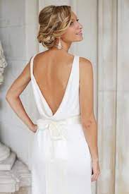 Love This Loosely Draped Back Casually Chic Wedding Dress Chic Wedding Dresses Casual Wedding Dress Trendy Wedding Dresses