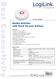 How much does the shipping cost for 10 year battery smoke detector? Logilink Sc0006 Datasheet Manualzz