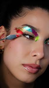 Every colour of the ranbow in a look ✨ Would you try this look?,  #questionbeauty #nzbrand #nzbusiness #eyeshadow #bridgeton #creativity  #makeup #rainbow #rainbowliner #liner