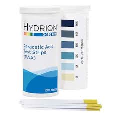 Hydrion Paa160 Peracetic Acid Paa Sanitizer Test Strips 50 Strips Vial 6 Vials Cs