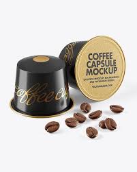 Two Coffee Capsules With Coffee Beans Mockup In Packaging Mockups On Yellow Images Object Mockups Beans Capsules Coffe Coffee Capsules Coffee Beans Coffee