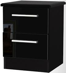 Furniture grey high gloss bedside table small night stand modern side end cabinet home diy rpqualitycontrol com br. Knightsbridge High Gloss Black Bedside Cabinet 2 Drawer Locker